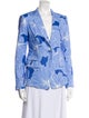 Milly Linen Floral Print Blazer