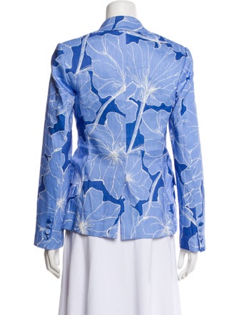 Milly Linen Floral Print Blazer