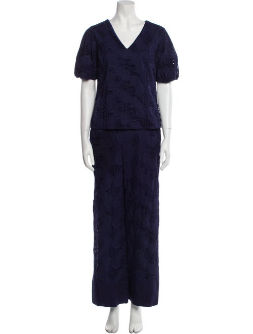 Milly Eyelet Trim Pant Set