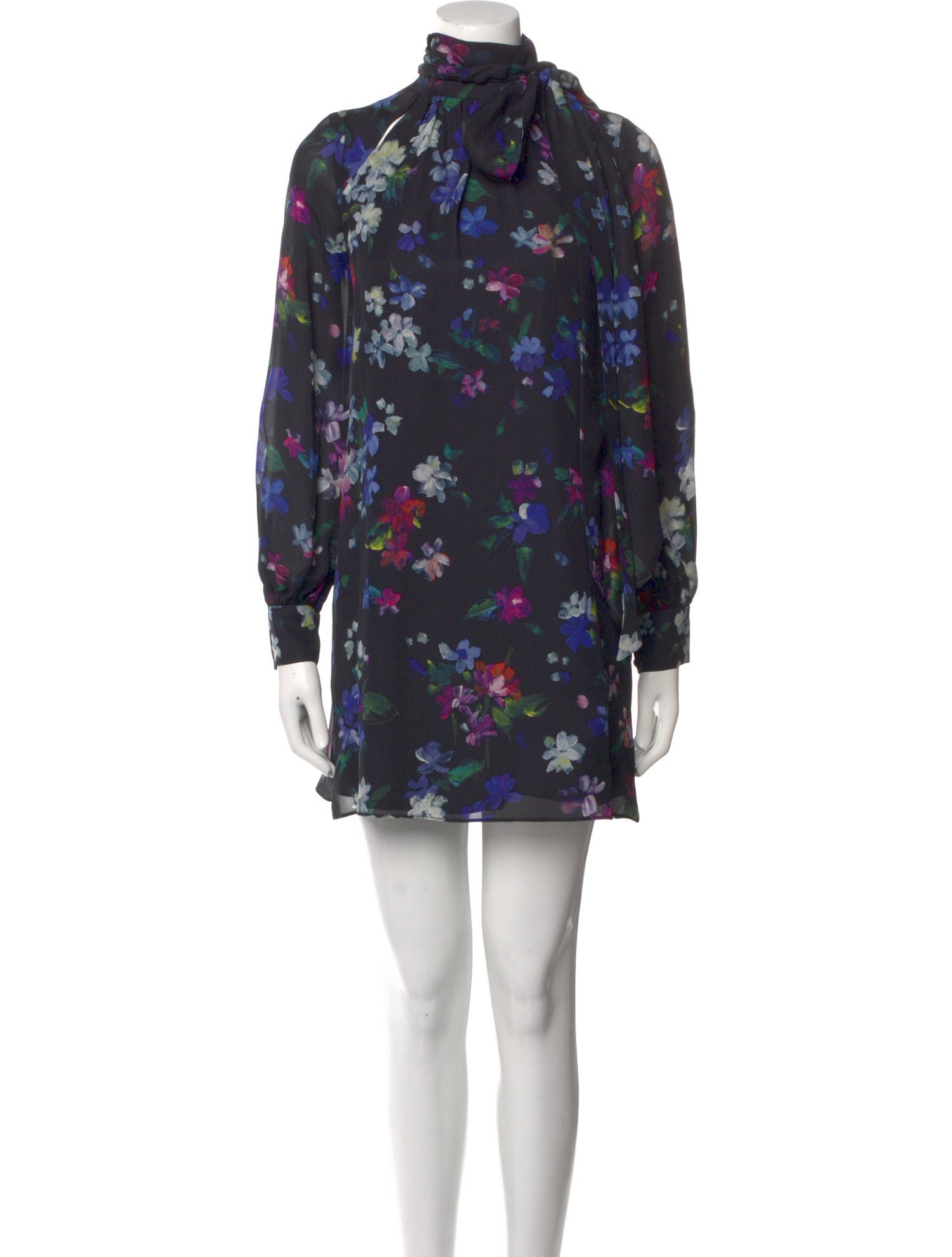 Silk Mini Dress in Multi main image 1