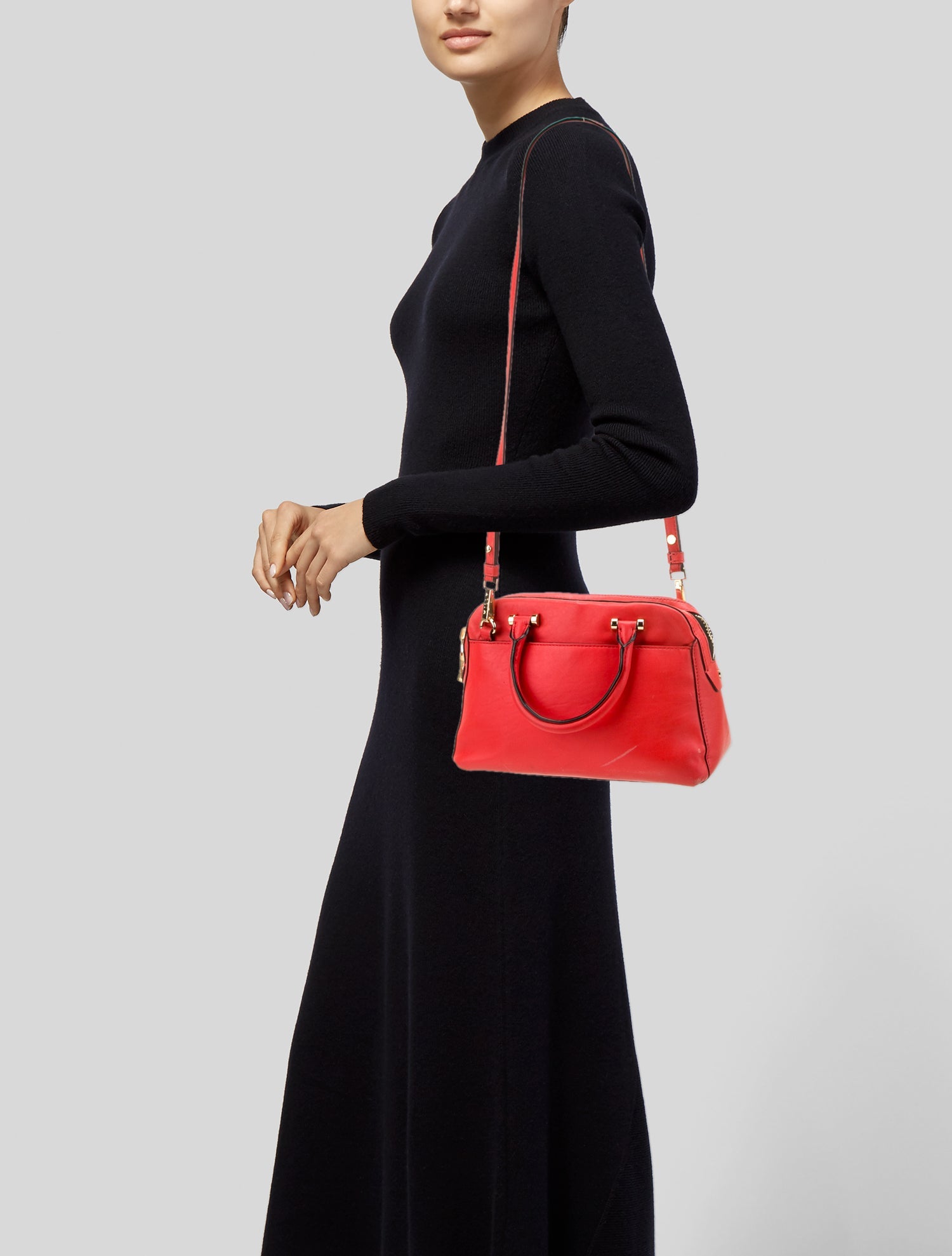 Milly Leather Top Handle Bag