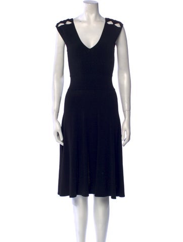 Milly Dresses V-Neck Midi Length Dress Petite