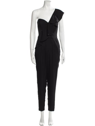 Milly Silk One-Shoulder Jumpsuit