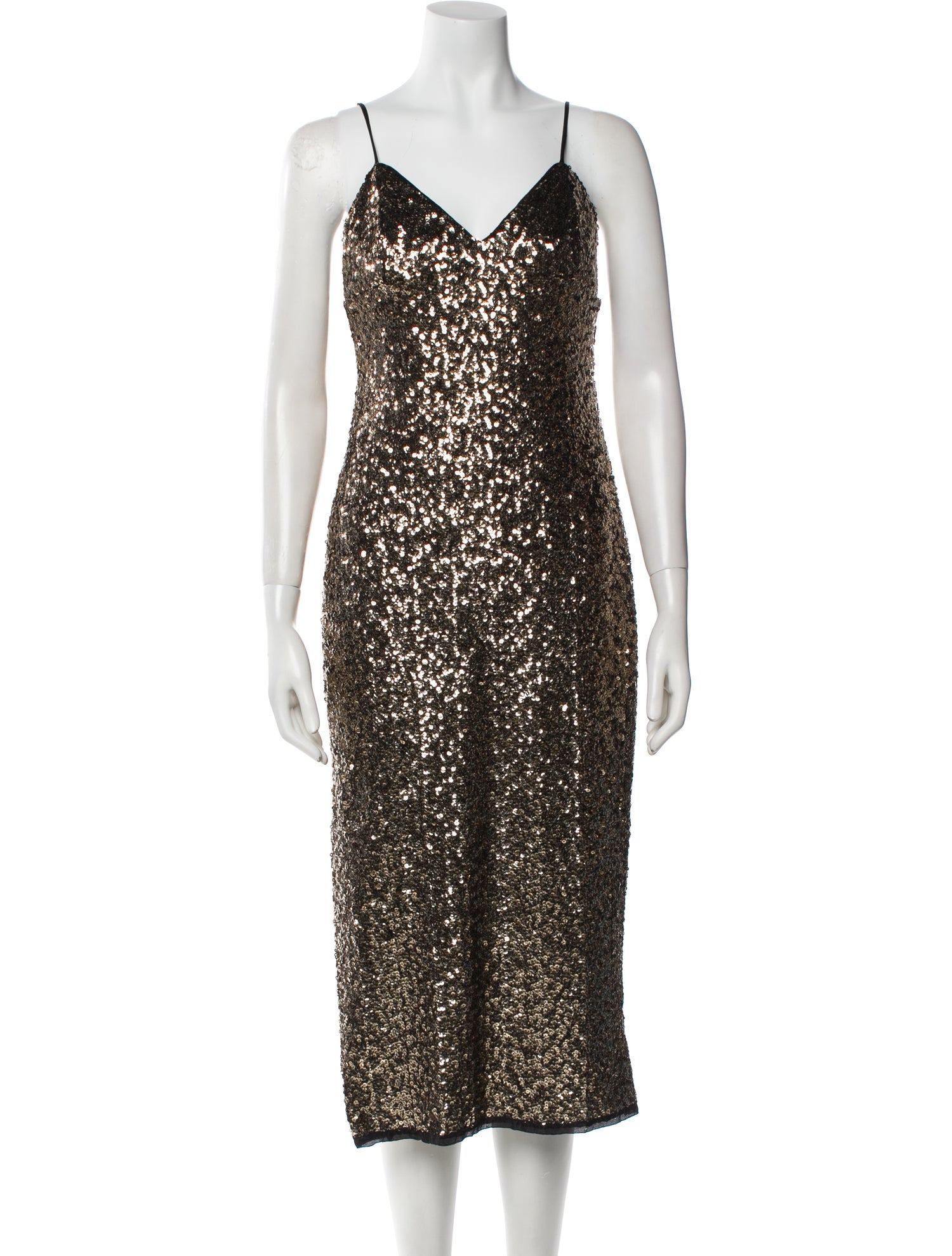 Milly V-Neck Midi Length Dress