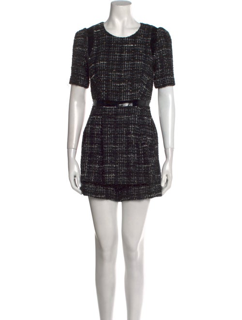 Milly Tweed Pattern Scoop Neck Romper