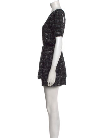 Milly Tweed Pattern Scoop Neck Romper