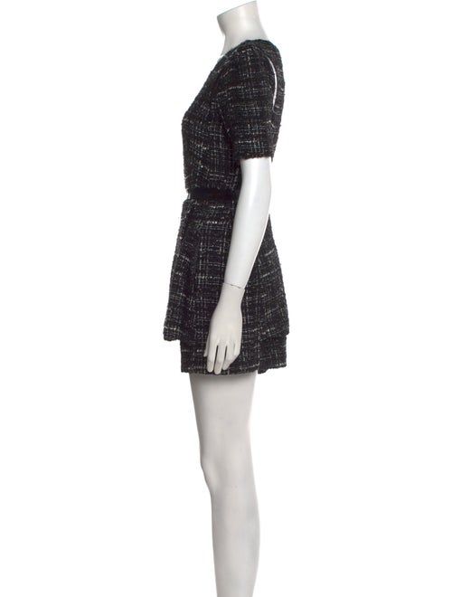 Milly Tweed Pattern Scoop Neck Romper