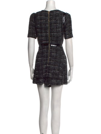 Milly Tweed Pattern Scoop Neck Romper