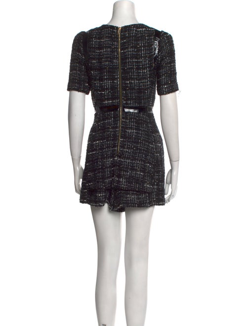 Milly Tweed Pattern Scoop Neck Romper