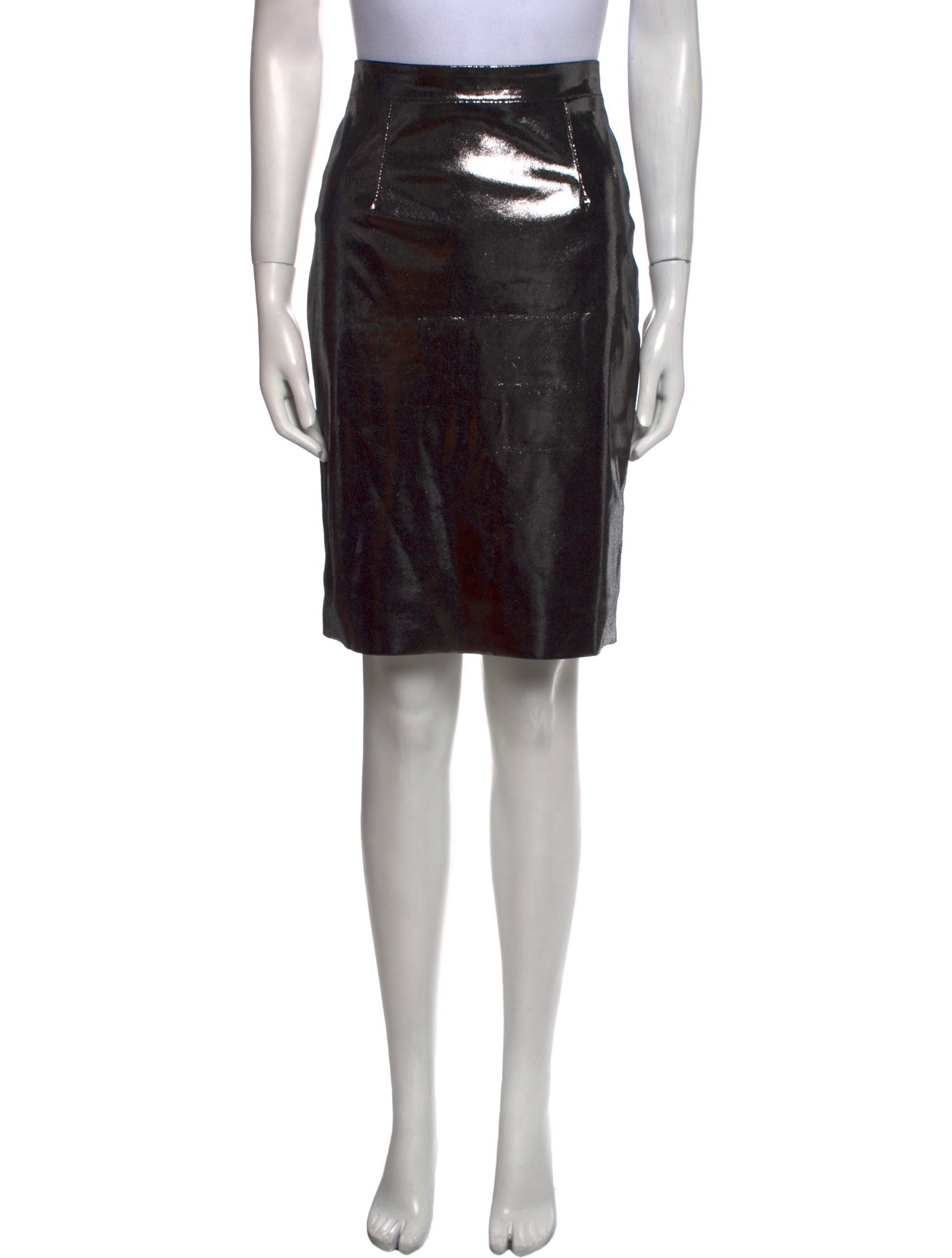 Milly Leather Knee-Length Skirt