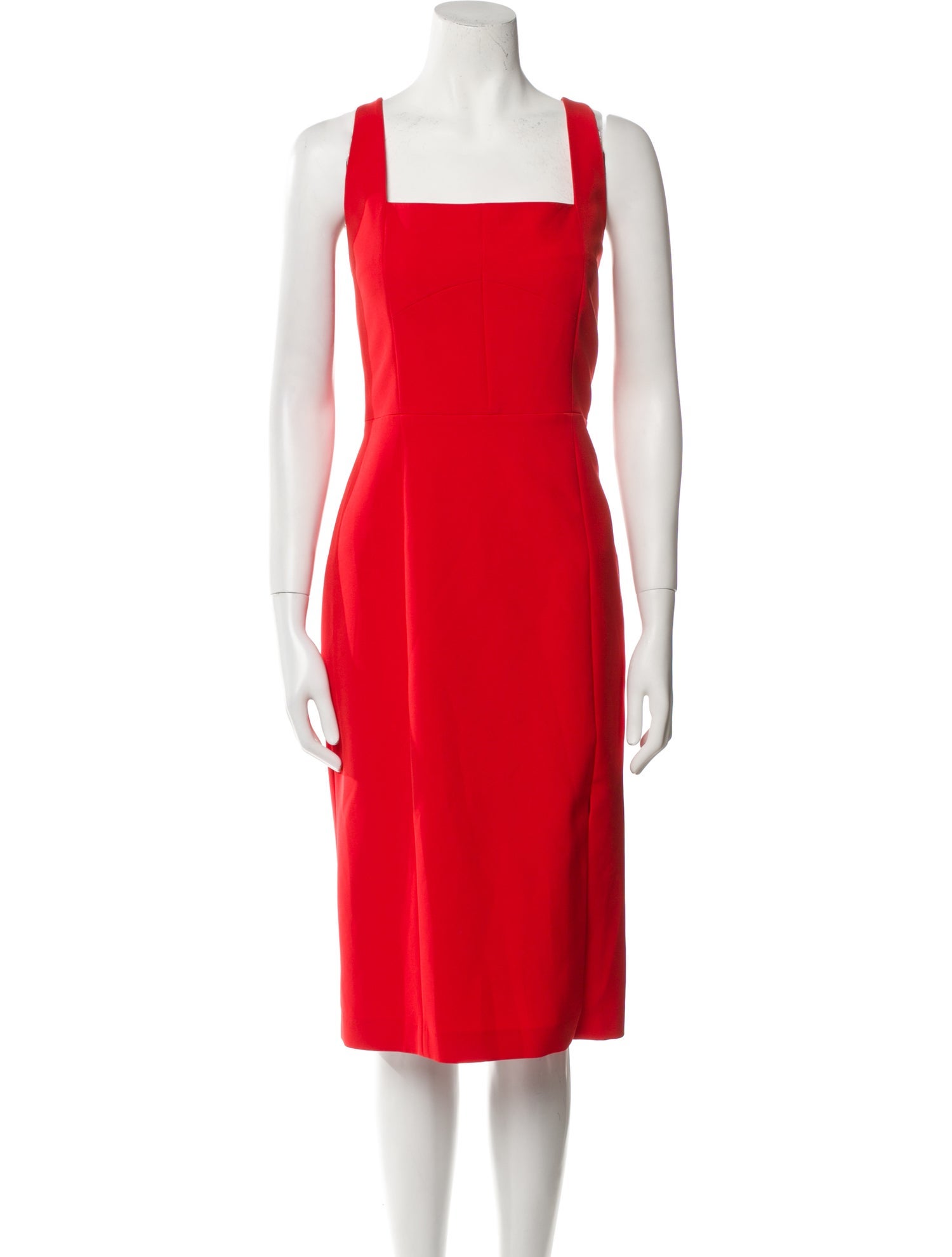 Milly Square Neckline Midi Length Dress