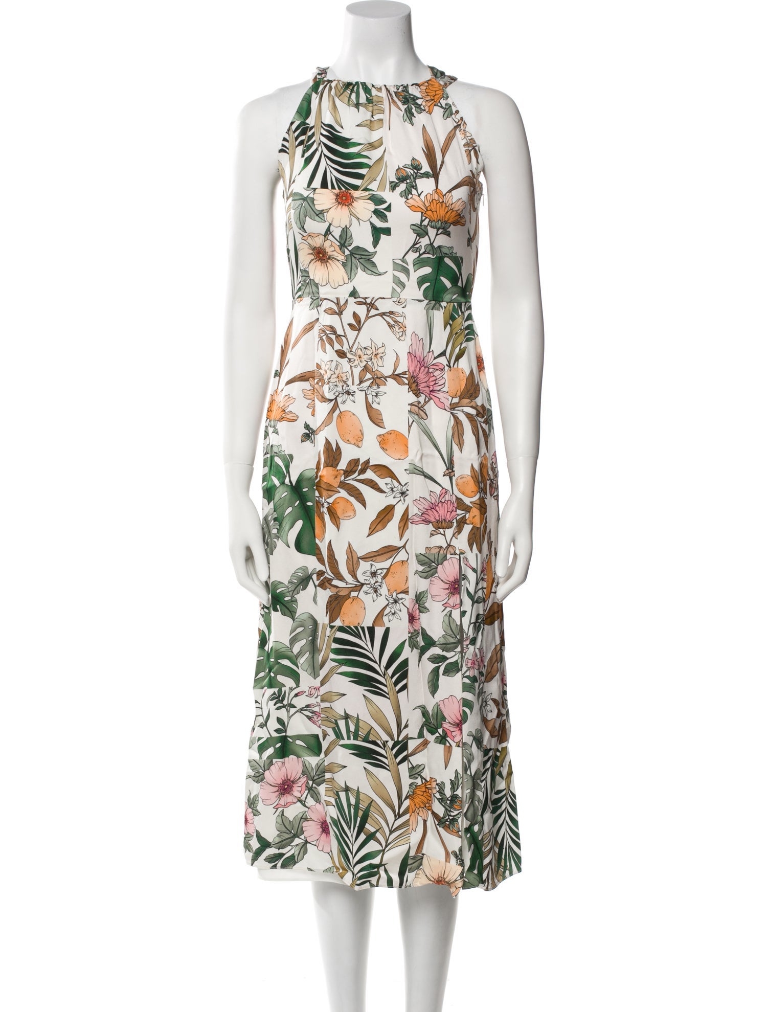 Milly Floral Print Midi Length Dress