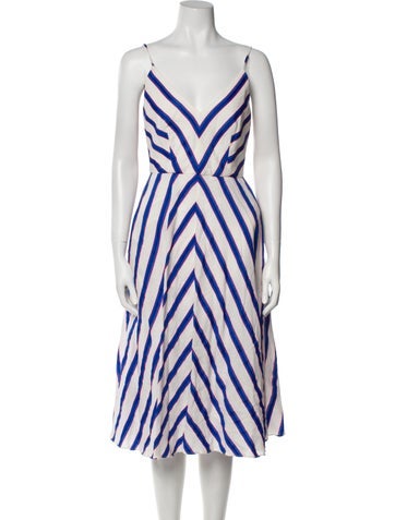 Milly Dresses Striped Midi Length Dress XS