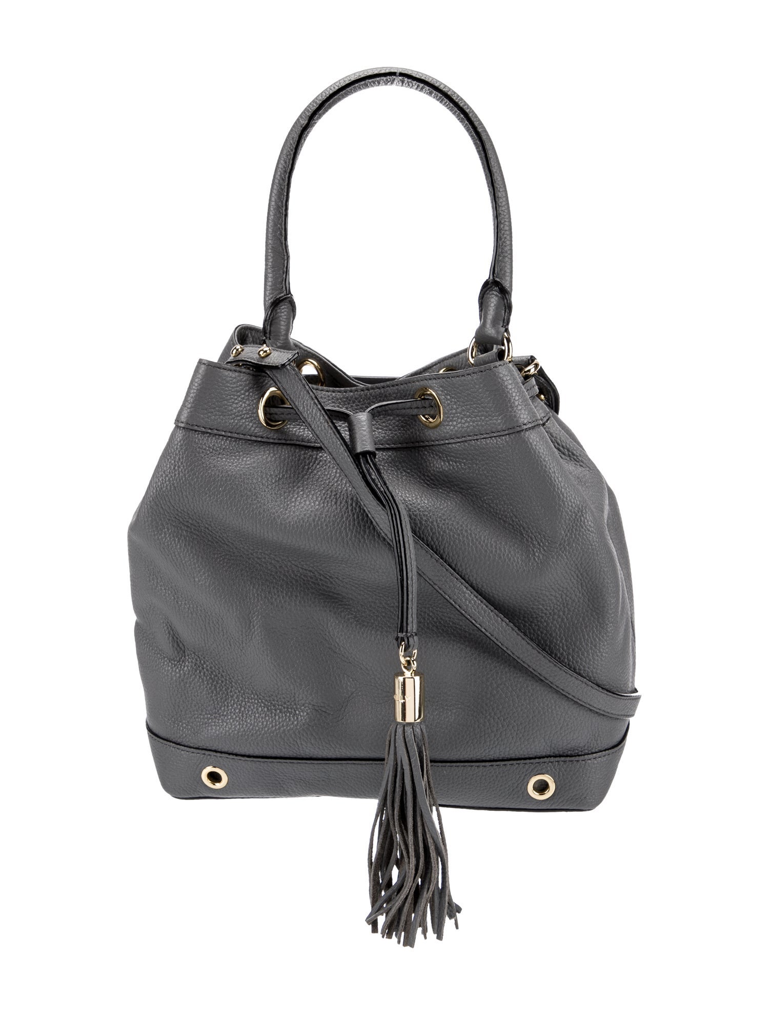 Milly Embossed Leather Bucket Bag