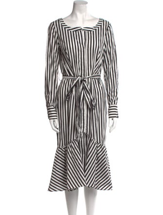 Milly Striped Midi Length Dress