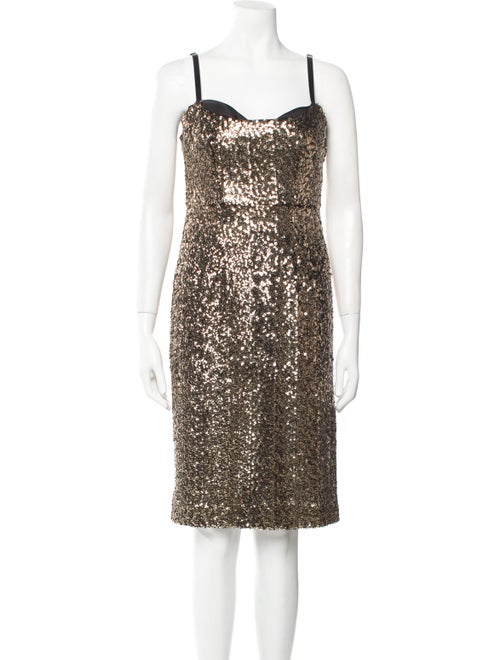 Milly Square Neckline Knee-Length Dress