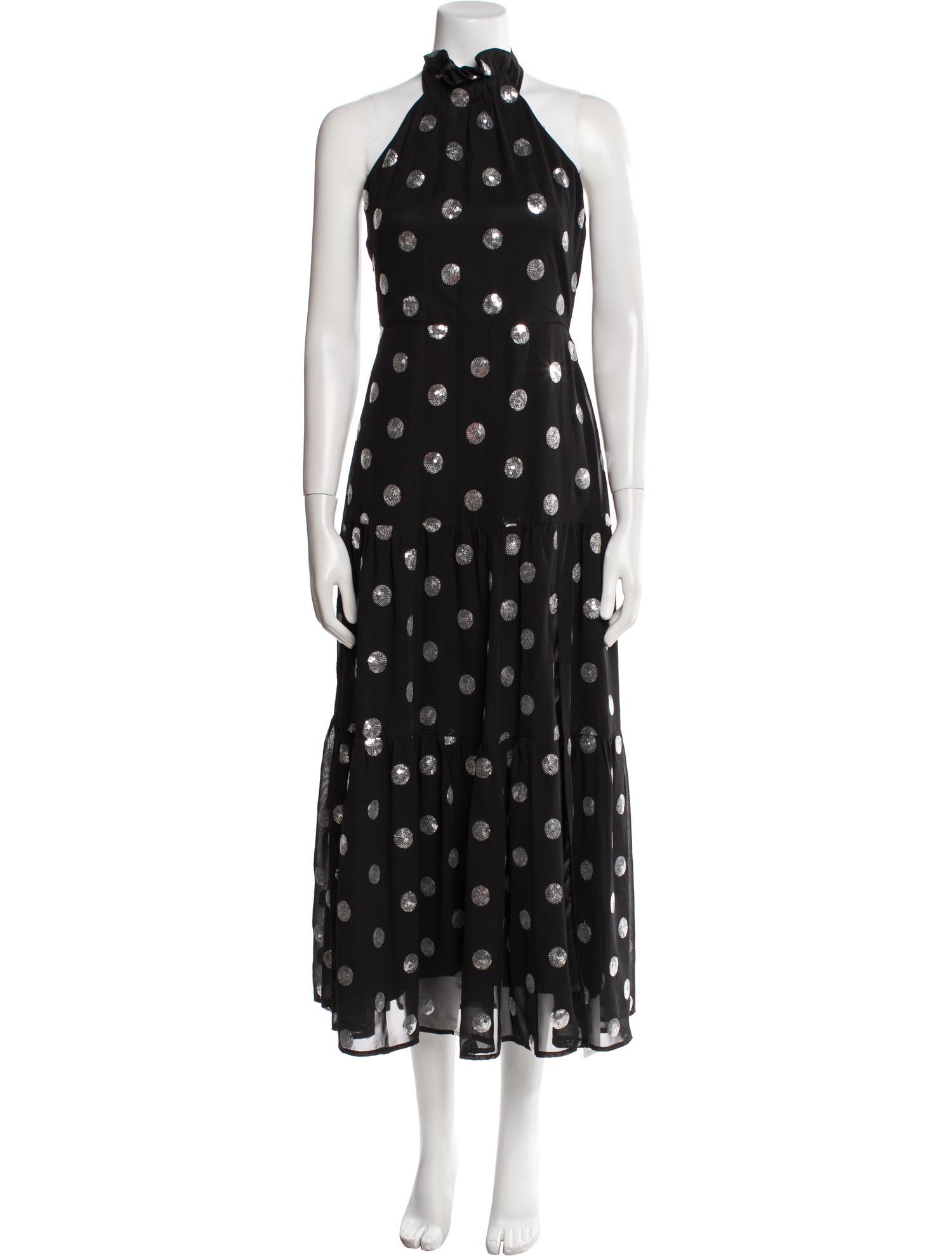 Milly Polka Dot Print Midi Length Dress