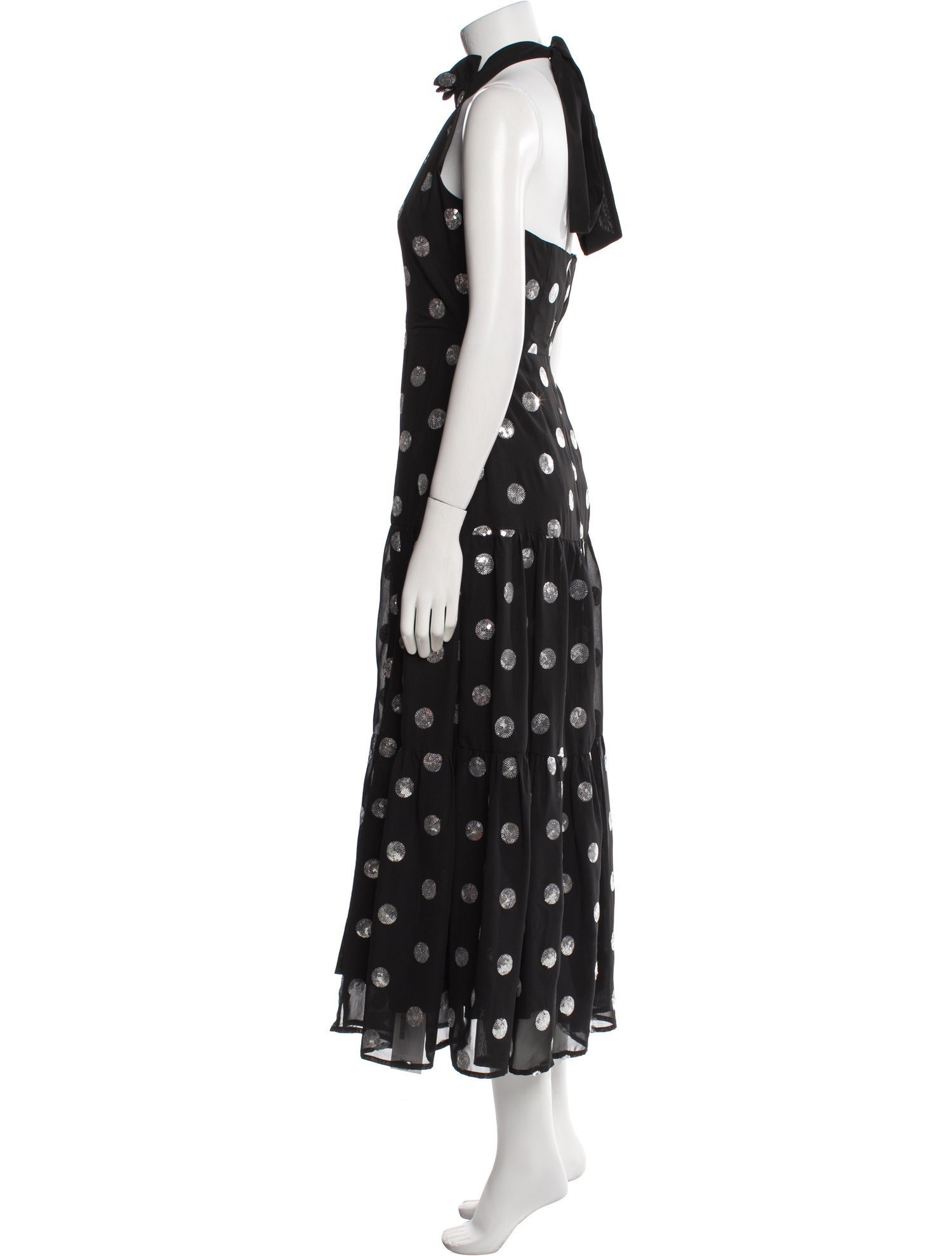Milly Polka Dot Print Midi Length Dress