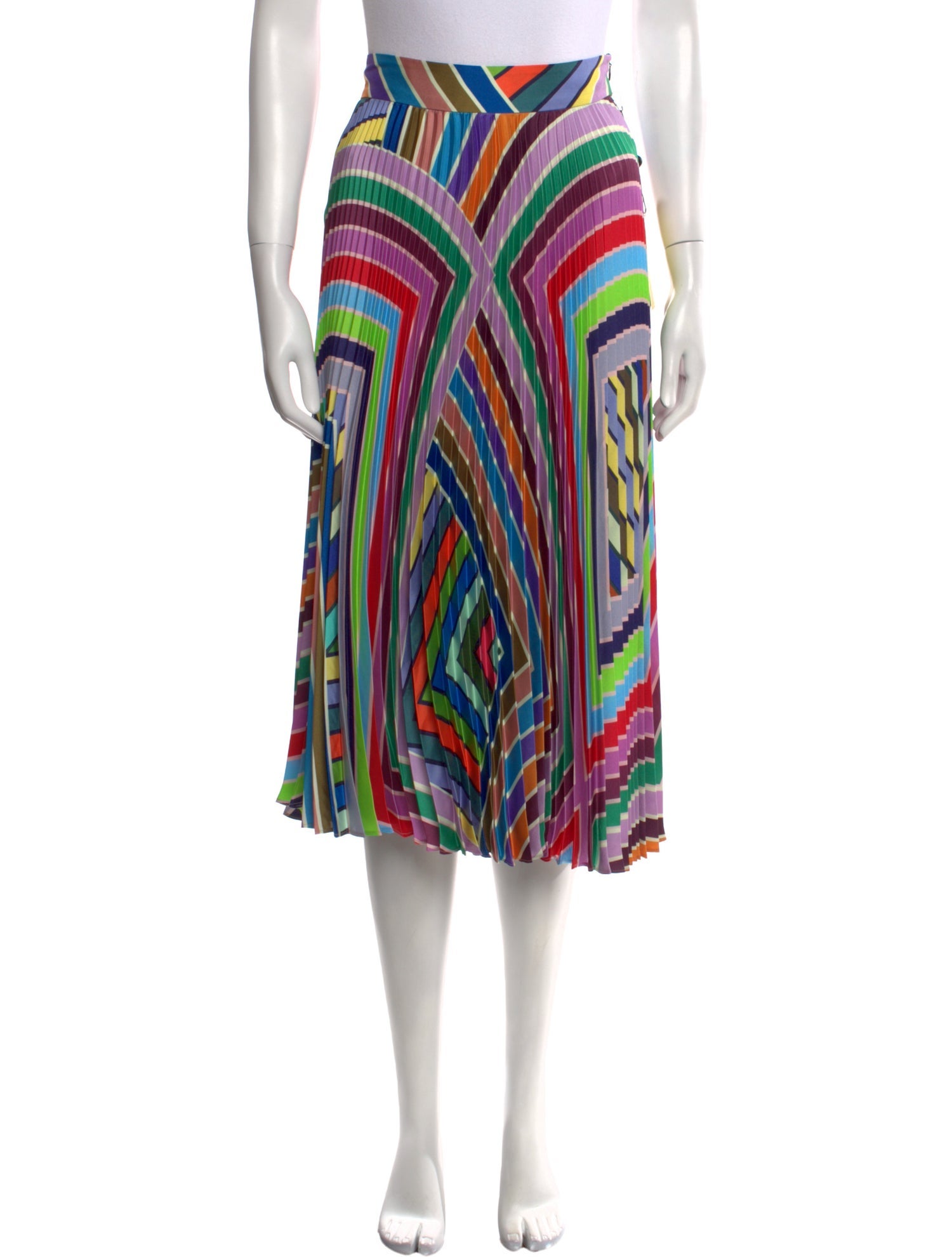 Milly Striped Midi Length Skirt