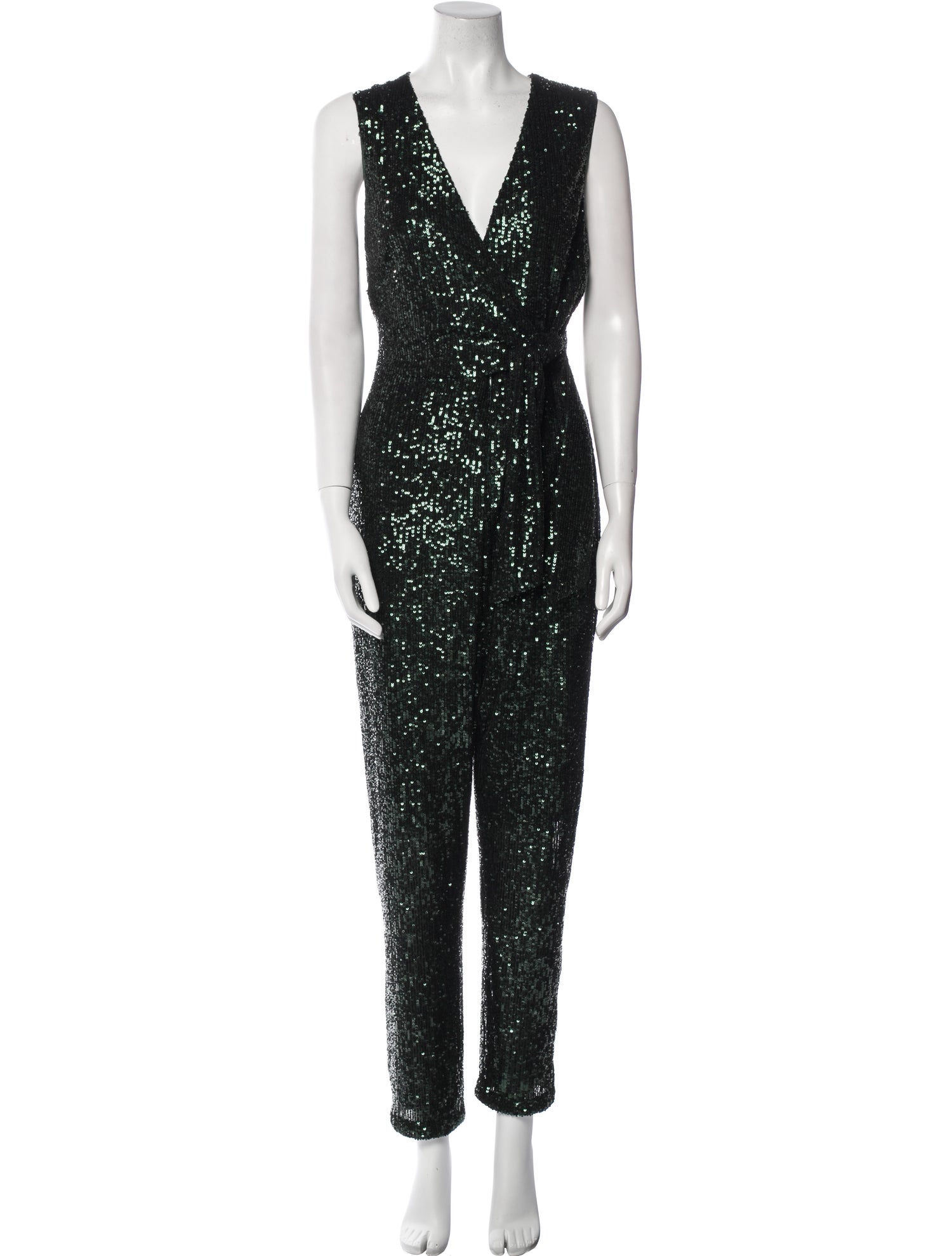 Milly Sequin Plunge Neckline Jumpsuit
