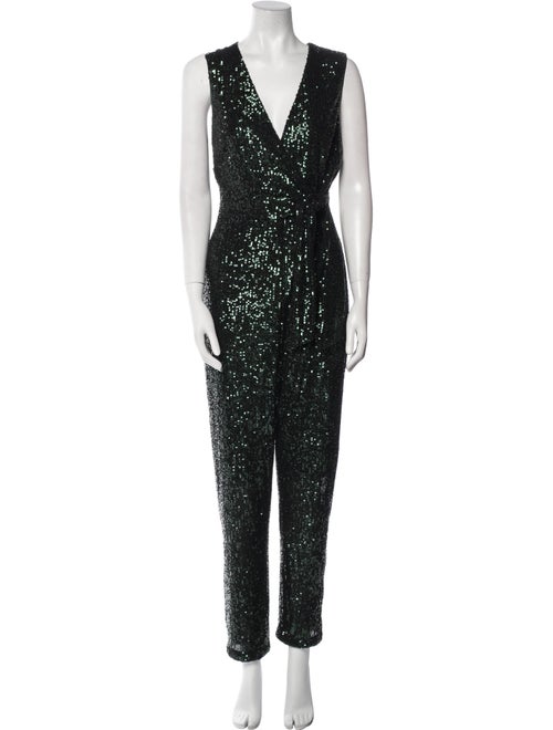 Milly Sequin Plunge Neckline Jumpsuit