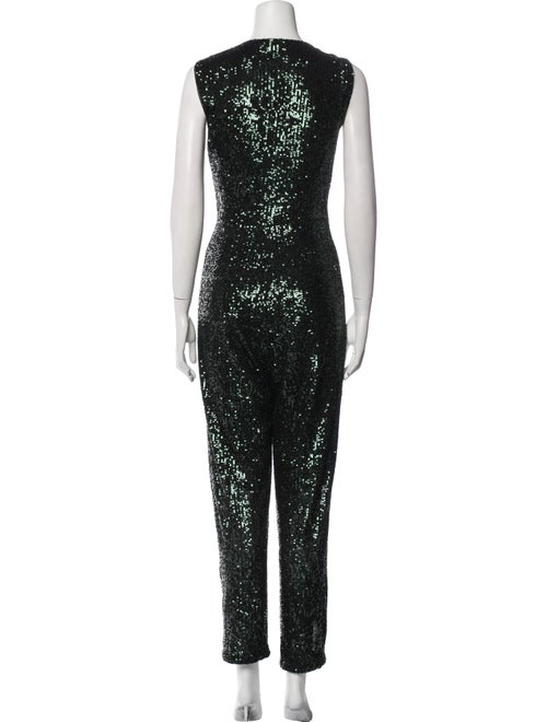 Milly Sequin Plunge Neckline Jumpsuit