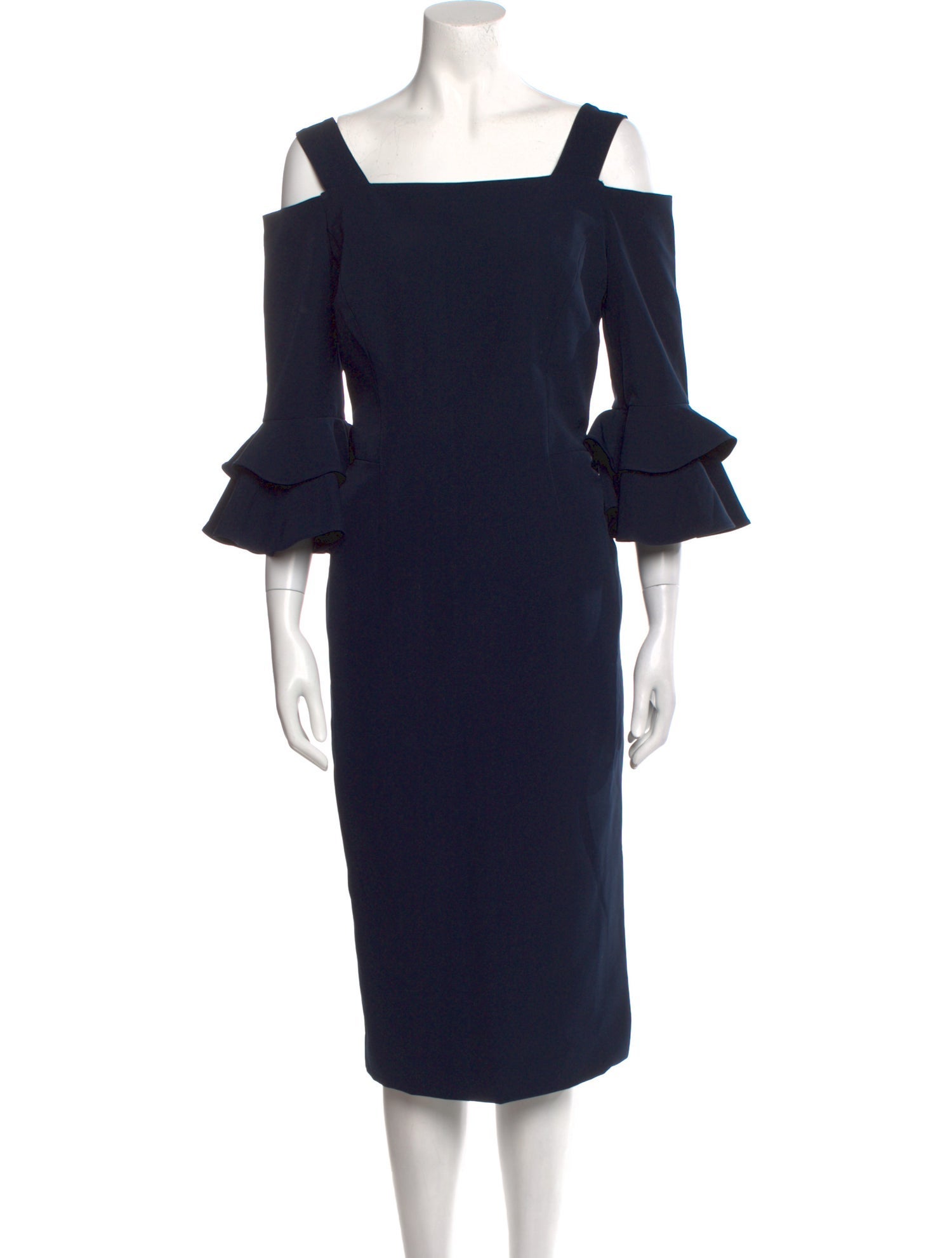 Milly Square Neckline Midi Length Dress