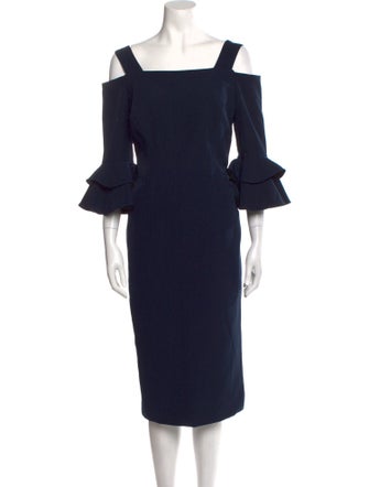 Milly Square Neckline Midi Length Dress