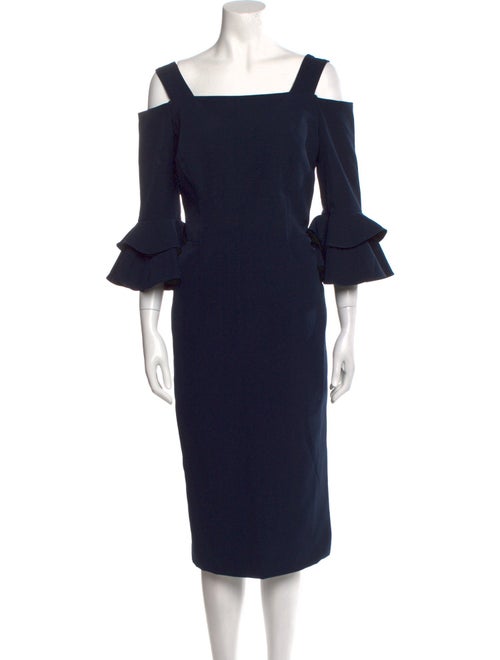 Milly Square Neckline Midi Length Dress