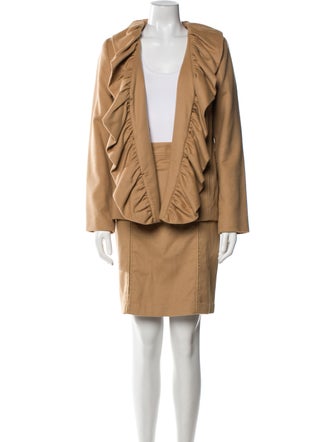 Milly Wool Ruffle Embellishment Skirt Set