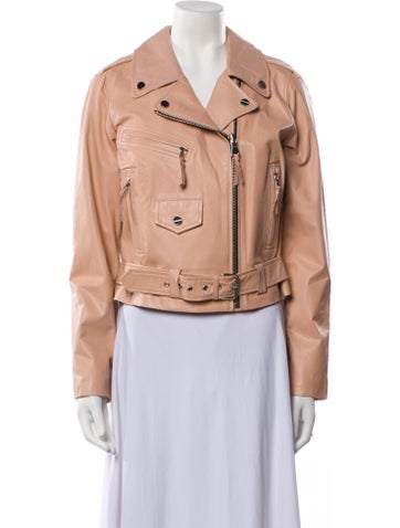Milly Jackets Leather Biker Jacket M