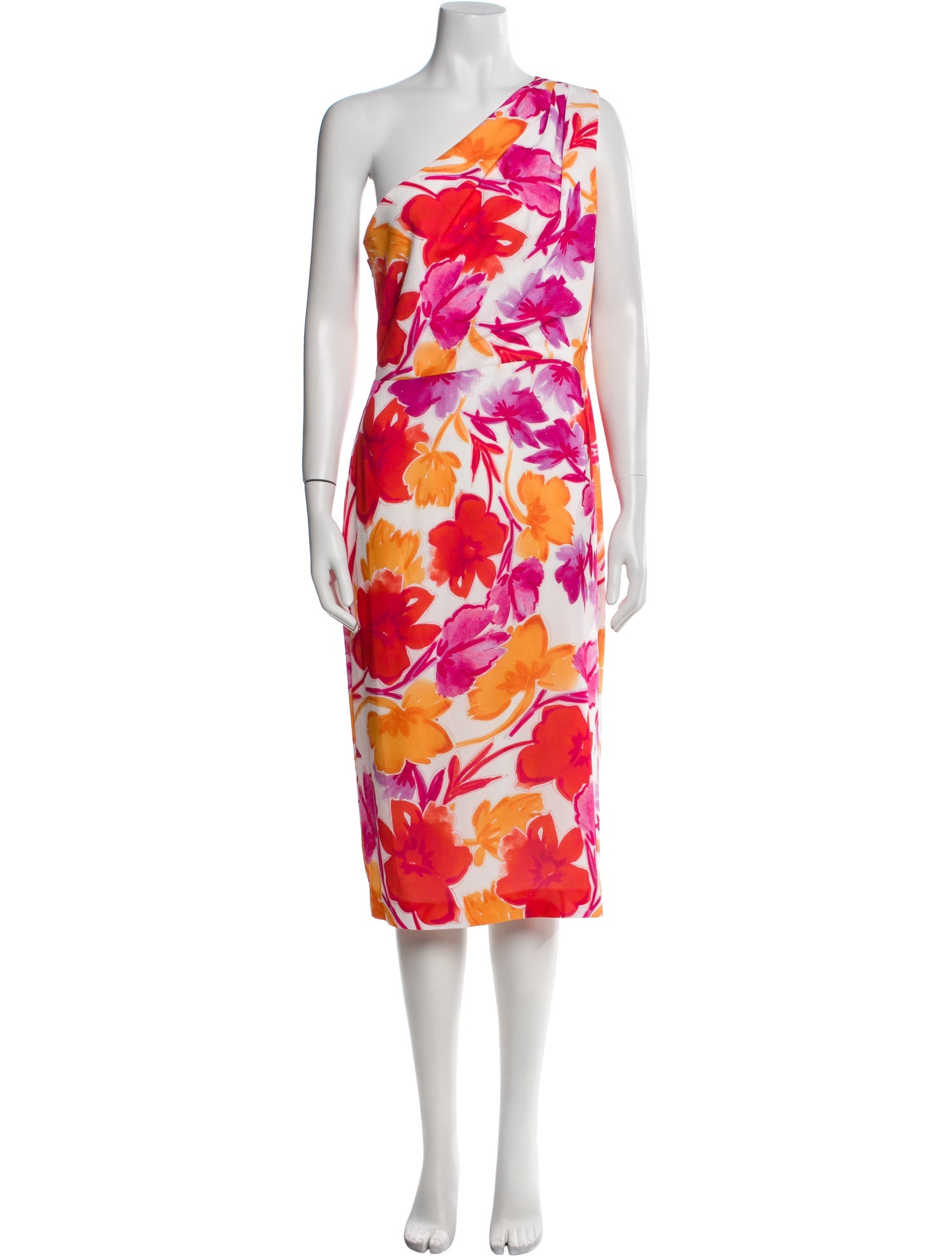 Milly Floral Print Midi Length Dress