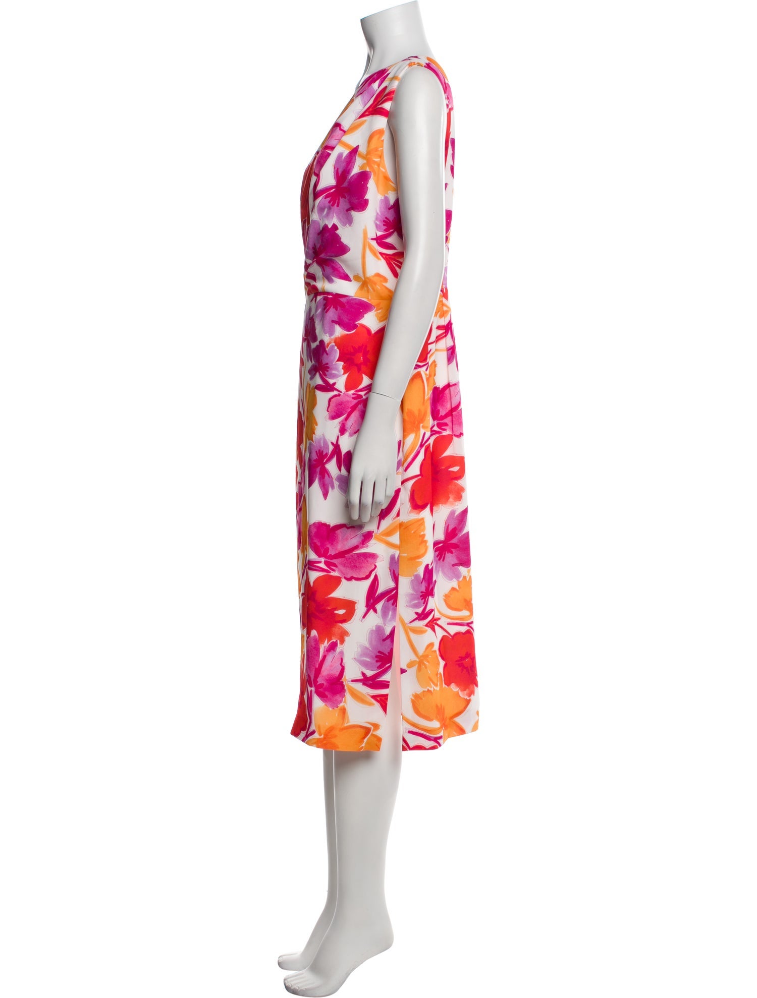 Milly Floral Print Midi Length Dress