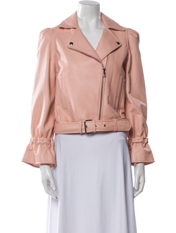 Milly Jackets Leather Biker Jacket Petite