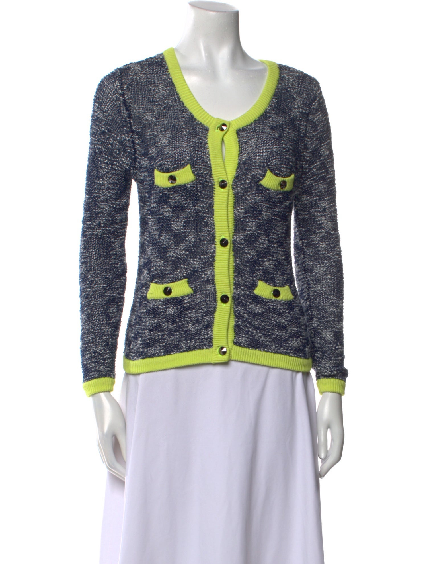 Milly Printed Scoop Neck Sweater