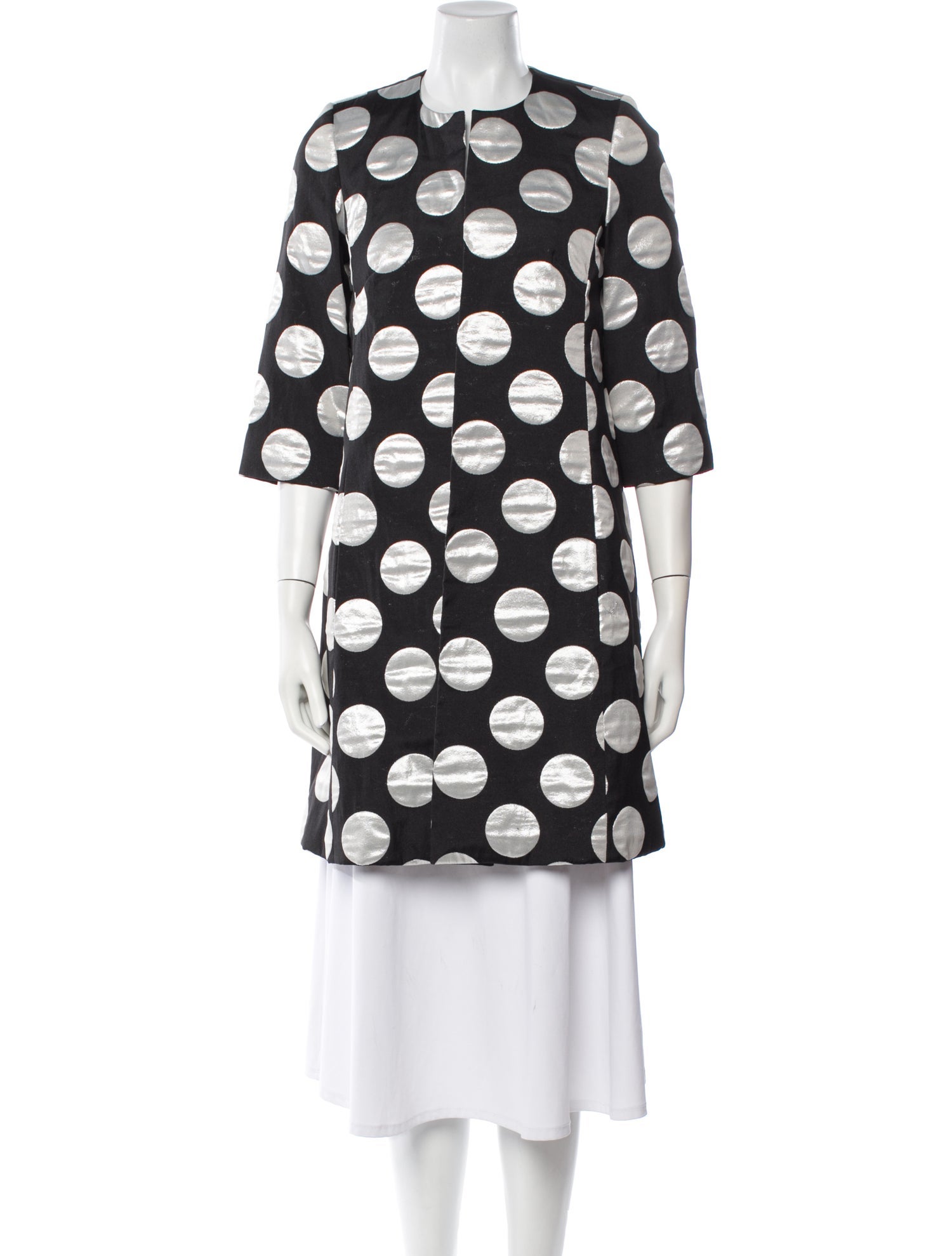 Milly Polka Dot Print Trench Coat