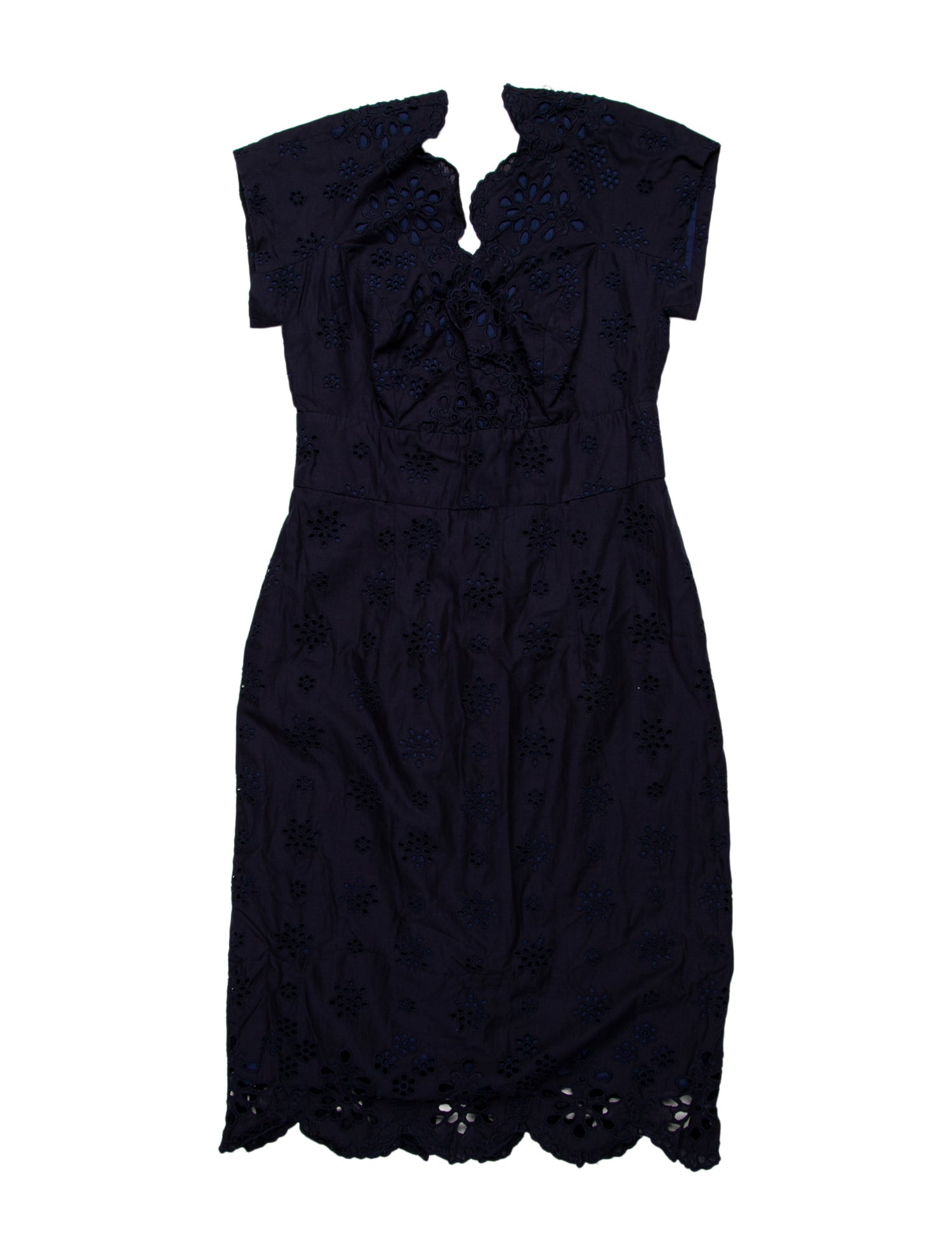 knee length dresses for ladies Milly - White Lace & Blue Tweed Skirt Sheath Dress Sz 0 main image 1