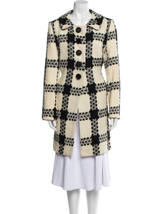 Milly Wool Plaid Print Coat