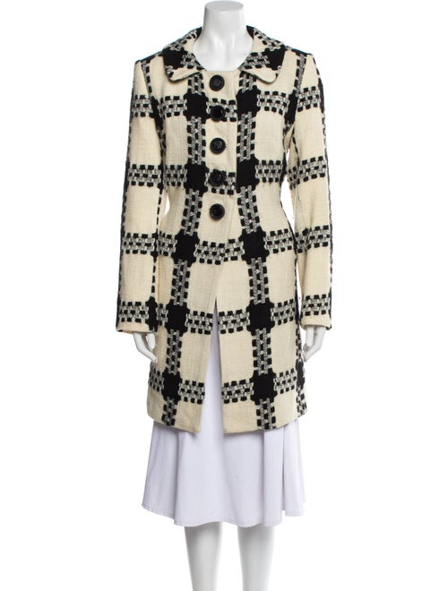 Milly Wool Plaid Print Coat