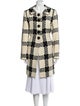 Milly Wool Plaid Print Coat