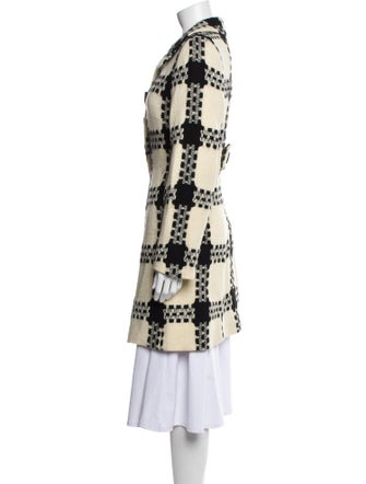 Milly Wool Plaid Print Coat