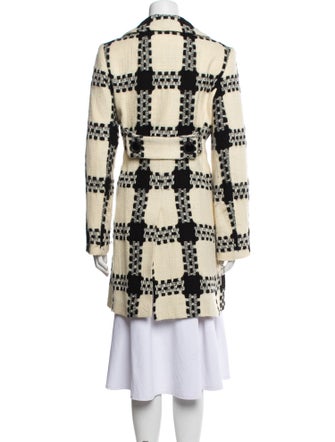 Milly Wool Plaid Print Coat