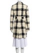 Milly Wool Plaid Print Coat
