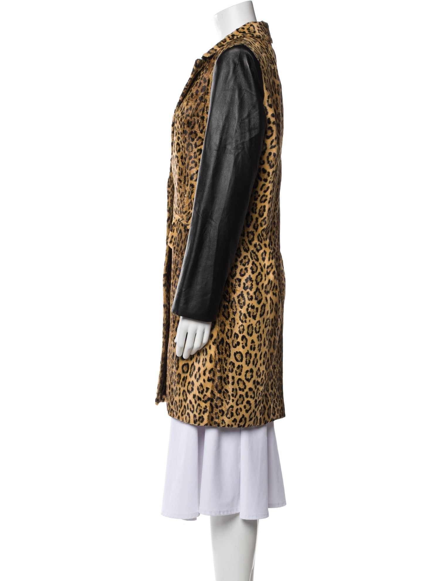 Milly Leather Animal Print Evening Jacket