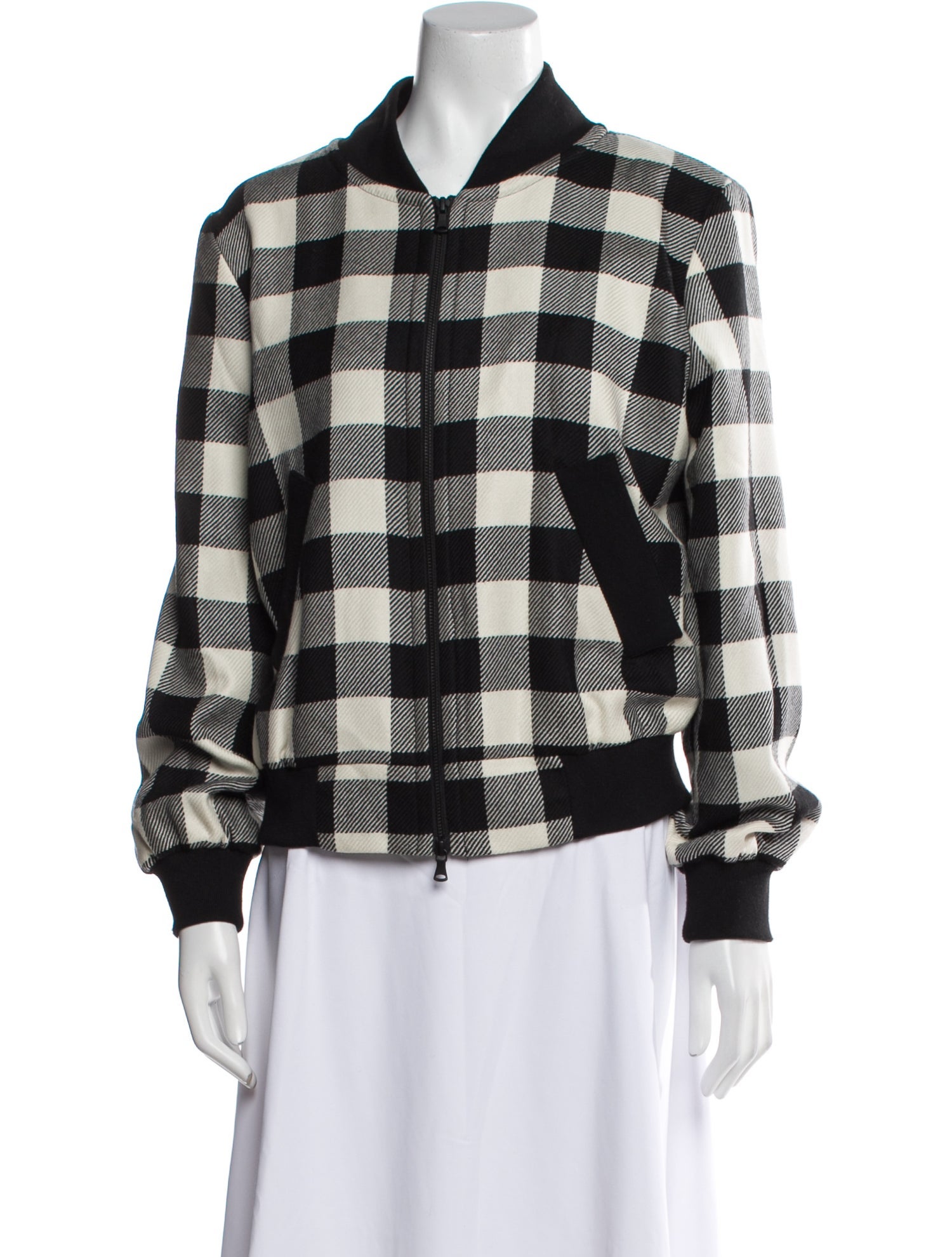 Milly Virgin Wool Plaid Print Blazer