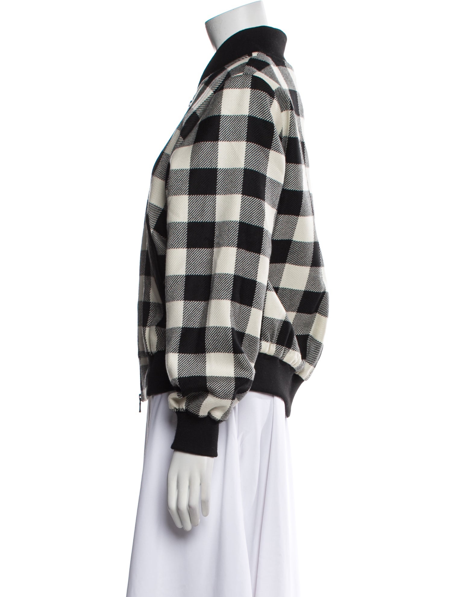 Milly Virgin Wool Plaid Print Blazer