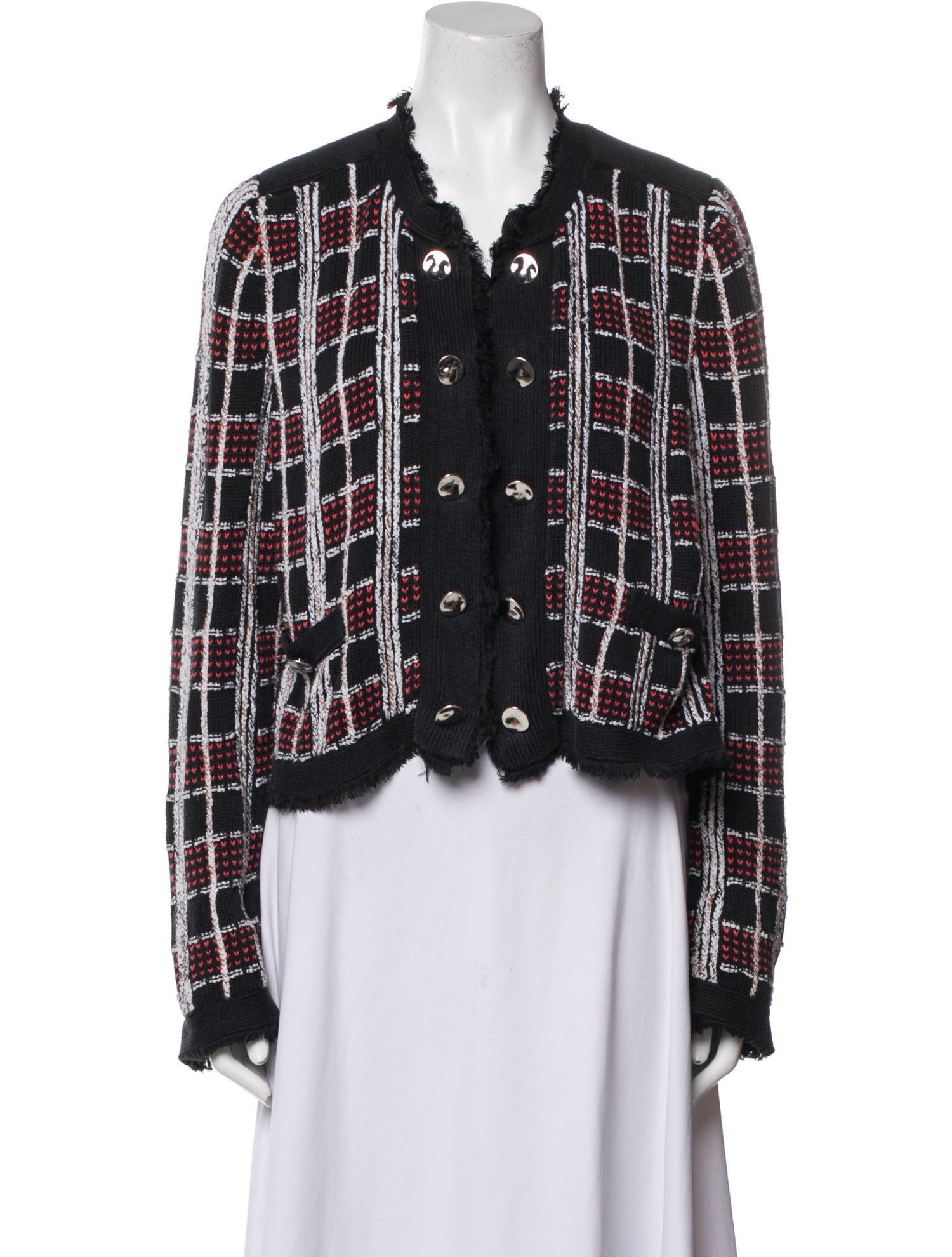 Milly Plaid Print Evening Jacket