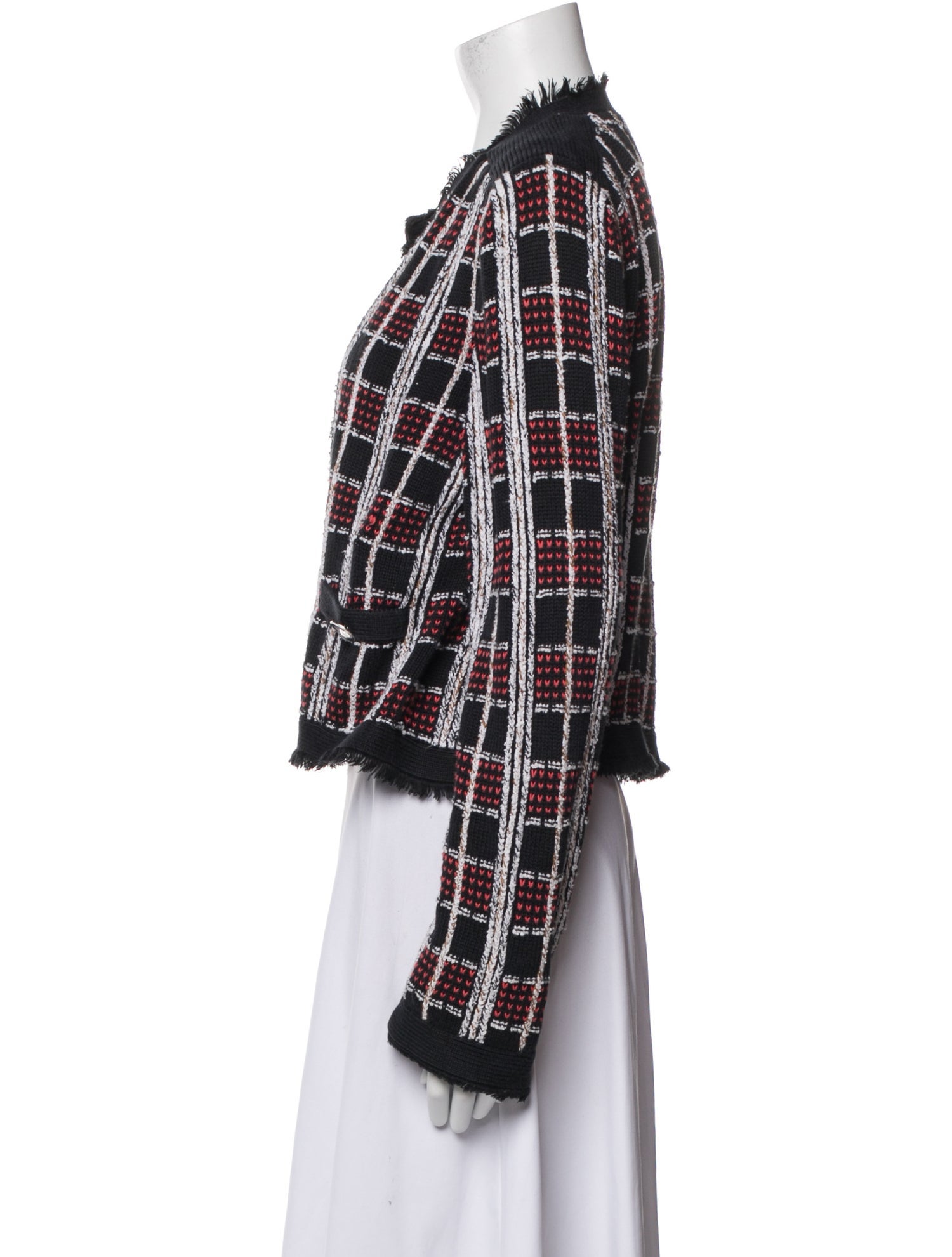 Milly Plaid Print Evening Jacket
