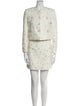 Milly Tweed Pattern Sequin Embellishments Skirt Suit