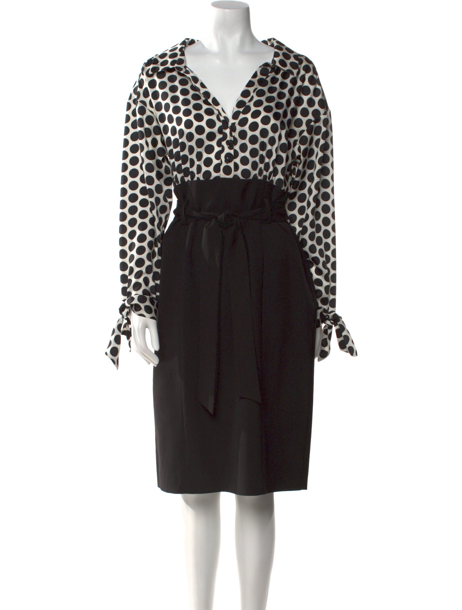 Milly Polka Dot Print Midi Length Dress